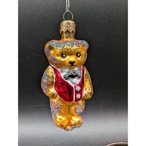 Vintage 1994 Christopher Radko Tiny Ted Bear Blonde Bear 3.5" Ornament 94-049-0